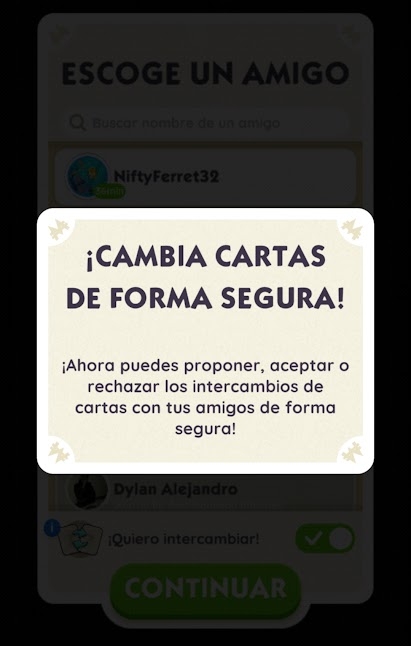 intercambiar cartas Monopoly GO